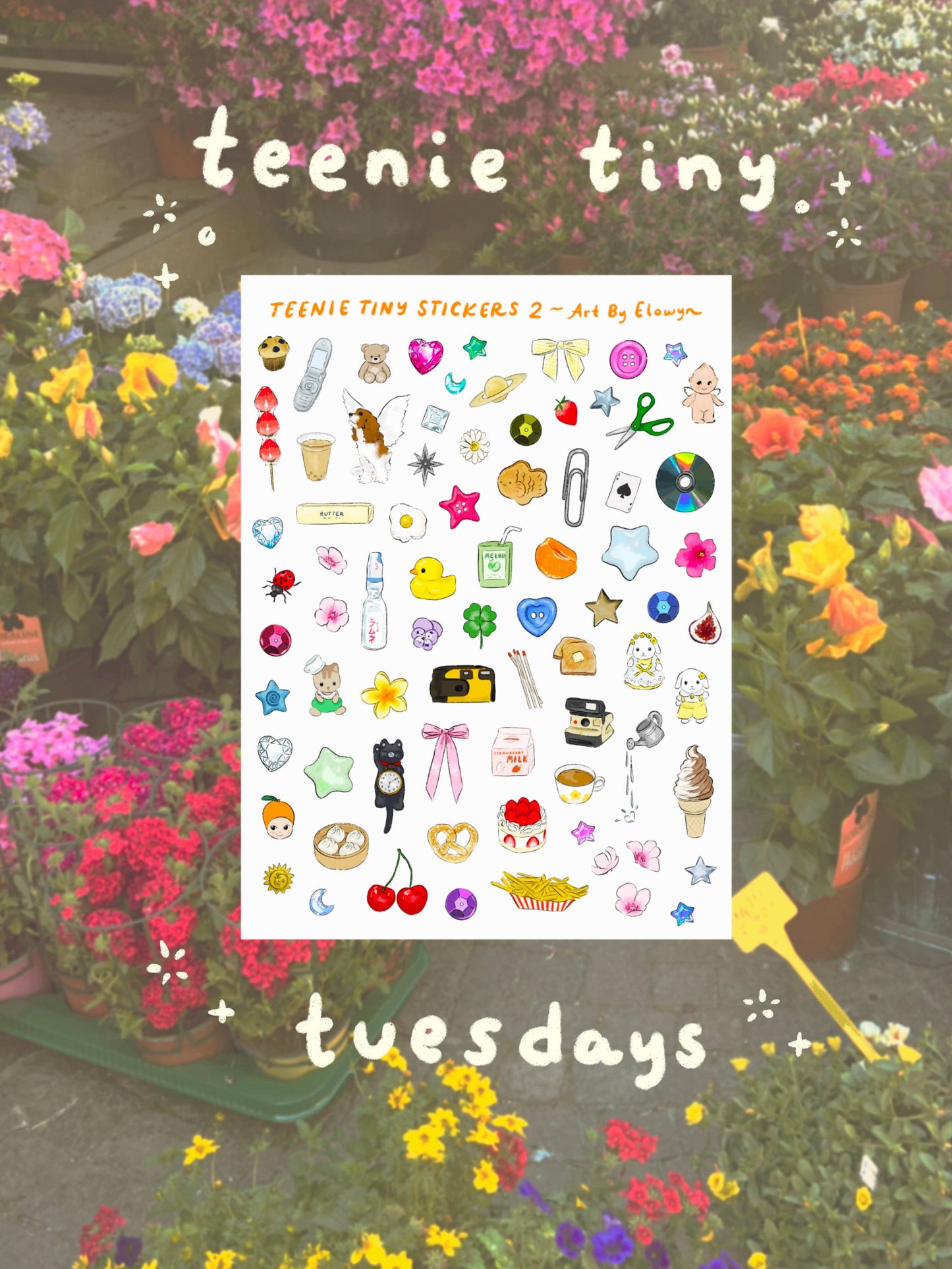 Teenie Tiny Stickers Sheet 2 by Elowyn Makes Art