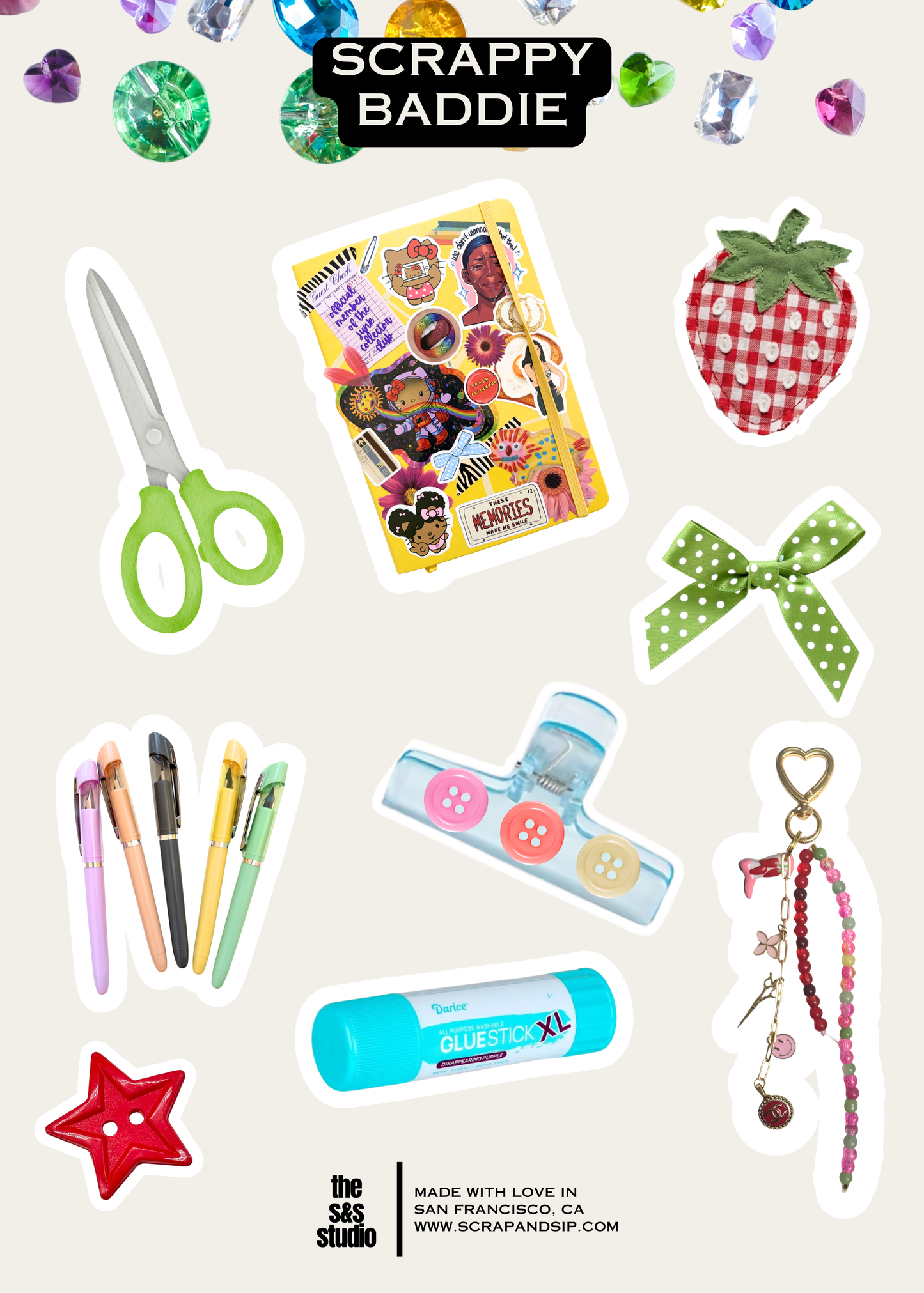 Scrappy Baddie Sticker Sheet | S&S Studio