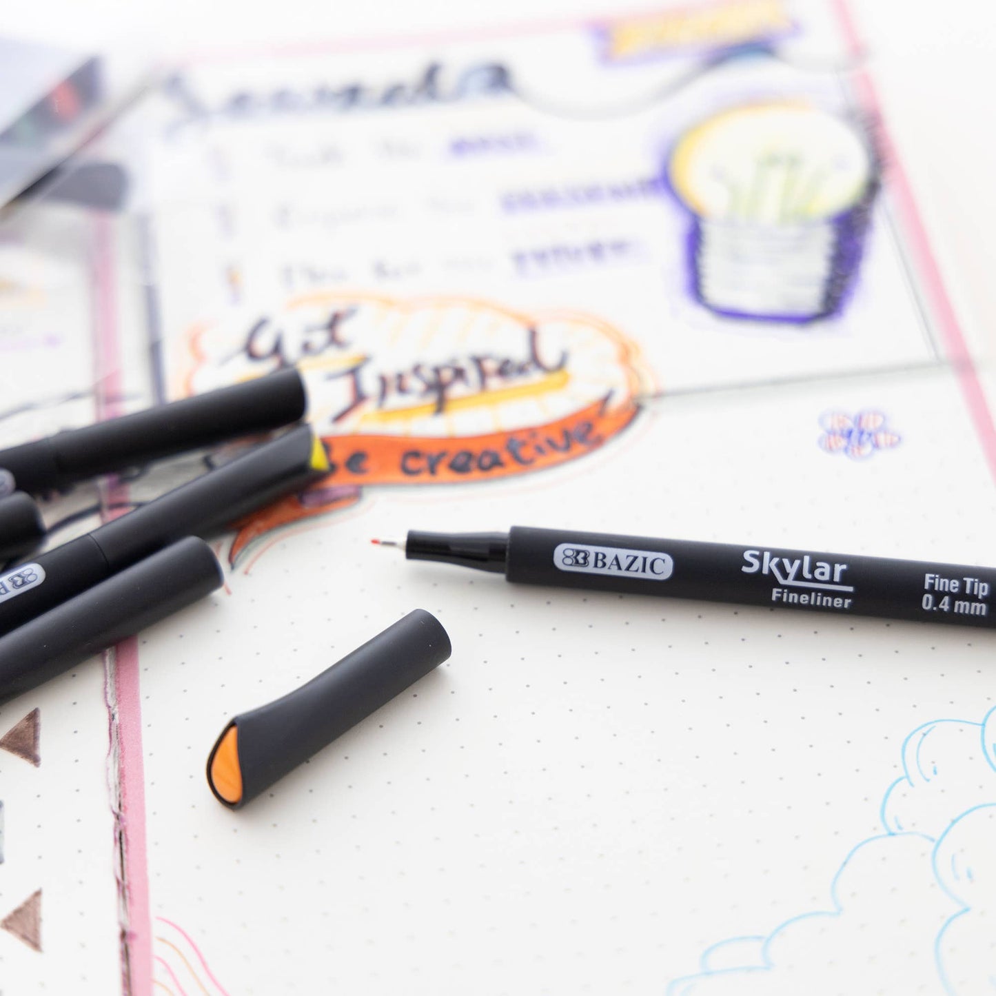 Skylar Fineliner Pens, 0.4mm, 10 Assorted Colors