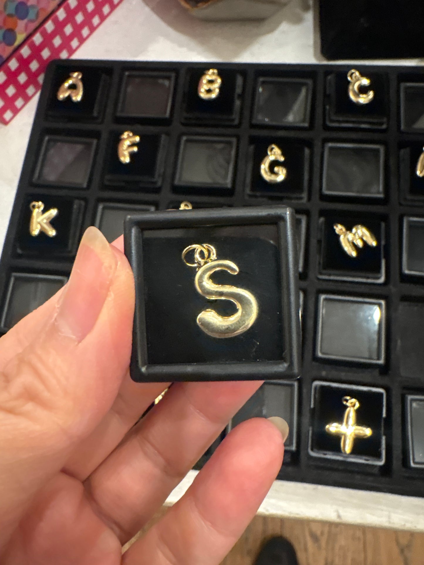 18k Gold Filled Bubble Letter Charm Pendant