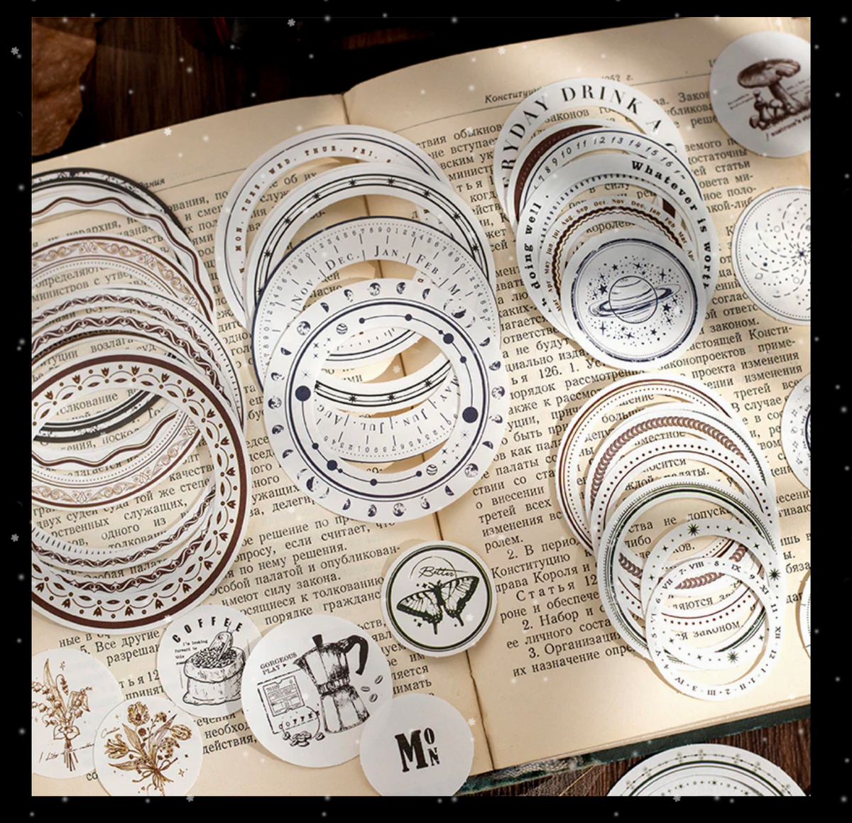 Frame Sticker Round Circle Frame Stickers – Scrap&Sip