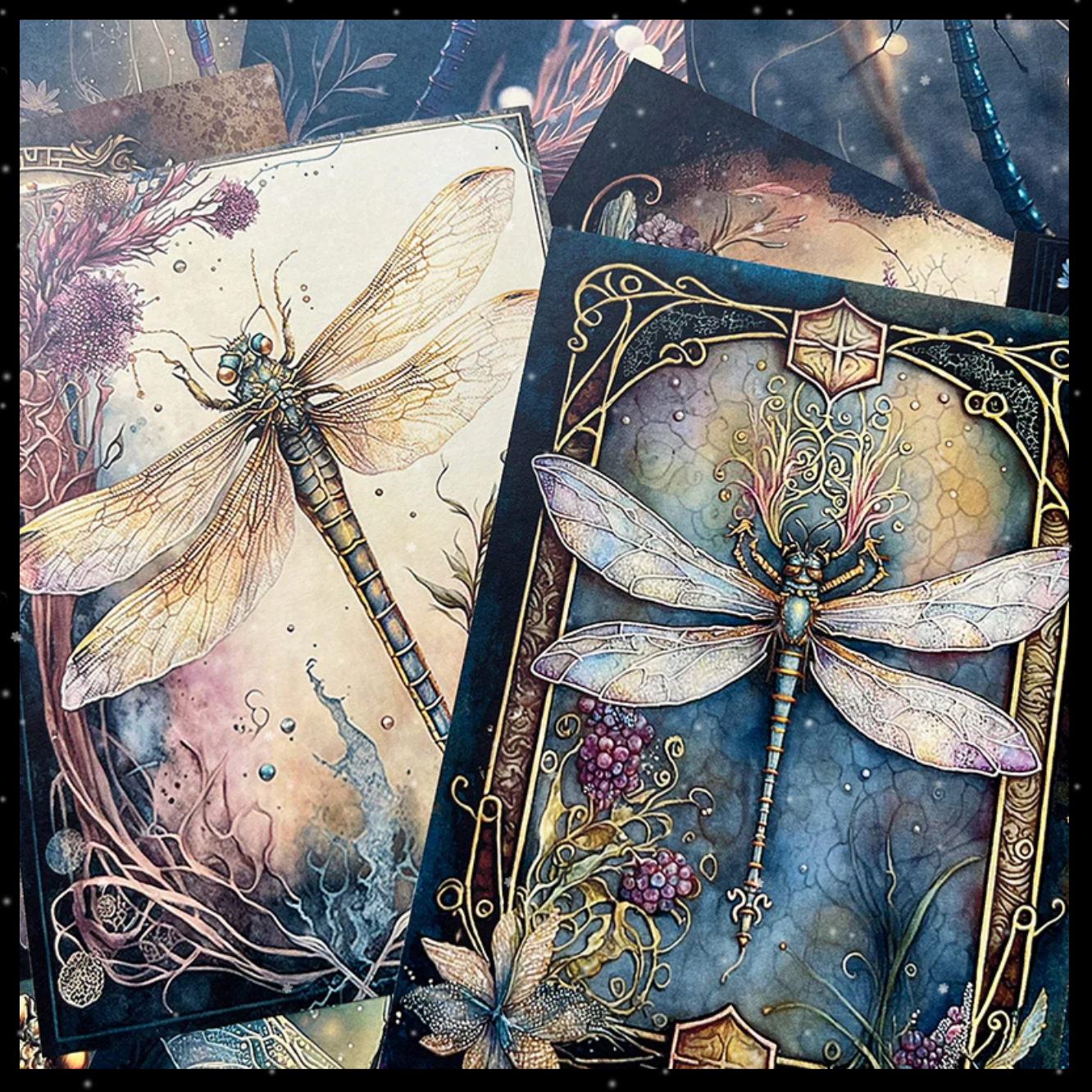 Vintage Dragonfly Background Paper
