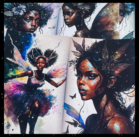 Melanin Fairy in a Forest Background Paper