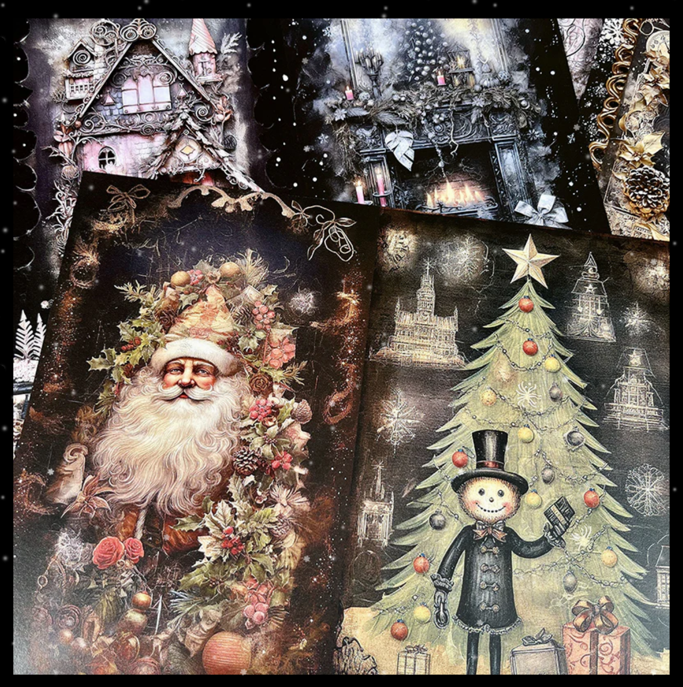 Dark Christmas Background Paper