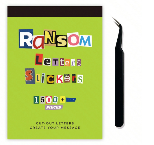 Ransom Letters Sticker Book with tweezers