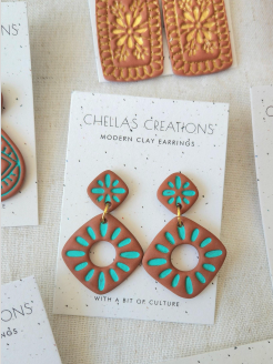 Turquoise Diamond Earrings | Chellas Creations