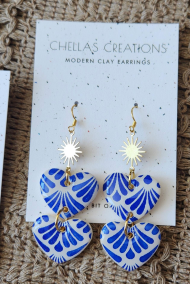 Talavera Double Heart Earrings | Chellas Creations