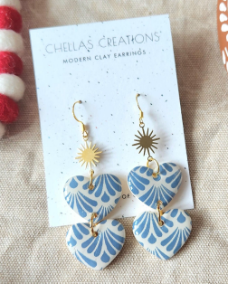 Talavera Double Heart Earrings | Chellas Creations