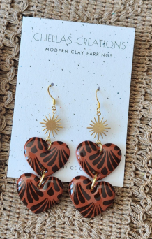 Talavera Double Heart Earrings | Chellas Creations
