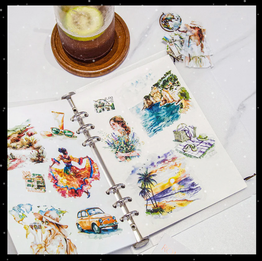 Romantic Trip Scene Stickers