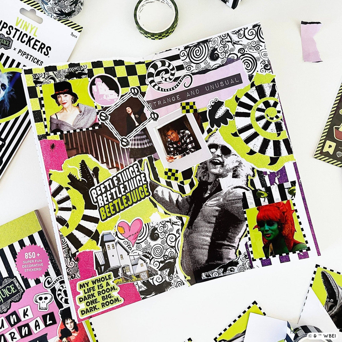 Beetlejuice Junk Journal Sticker Book Pipsticks