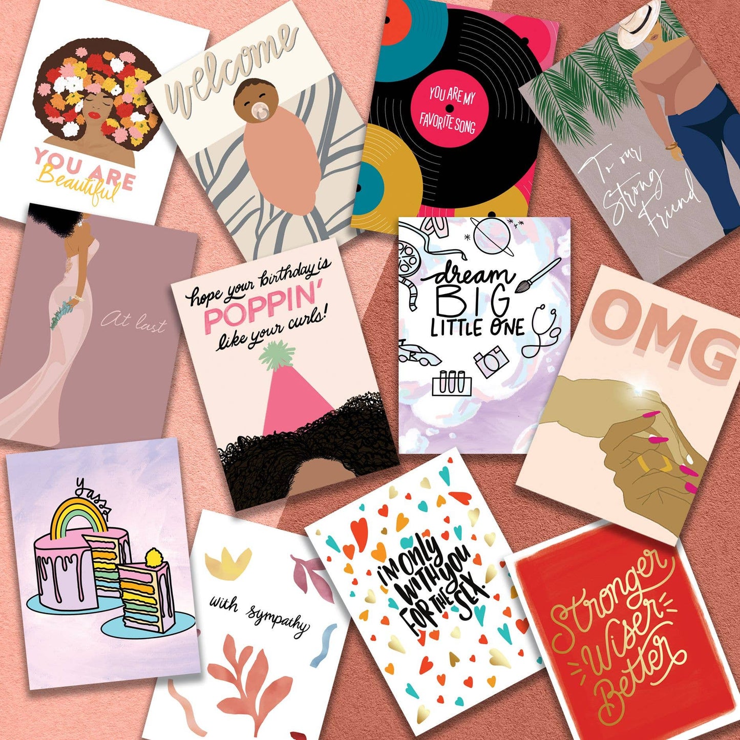 Cheetah Print Happy Birthday Beautiful Card - Gold Foil Stamped