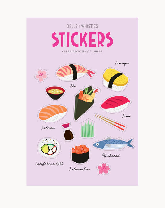 Sushi Clear Stickers