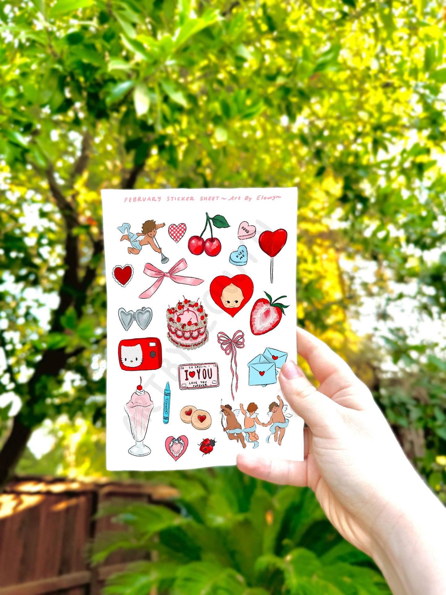 February Valentines Sticker Sheet by Elowyn Makes Art