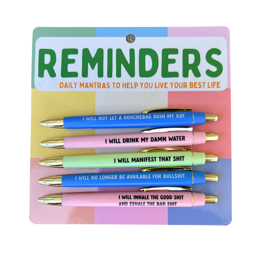 Reminders Pen Set (funny stocking stuffer