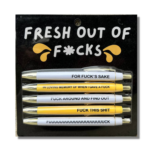 Fresh out of Fucks Pen Set (funny, christmas gift, stocking