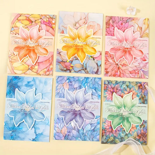 Stained Glass Flower Background Sticker