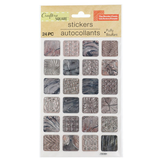 Crafters Square Metallic 3D Tile Stickers